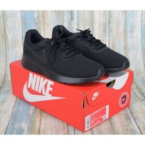 New Nike Tanjun Women's Sneakers Size 10.5 Triple Black Mesh Athletic Run Shoes